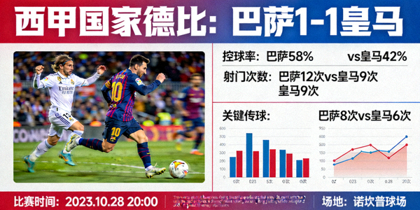 西甲国家德比巴萨1-1皇马比赛集锦与数据分析