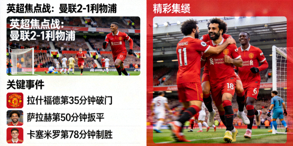 英超焦点战曼联2-1利物浦比赛战报与精彩集锦